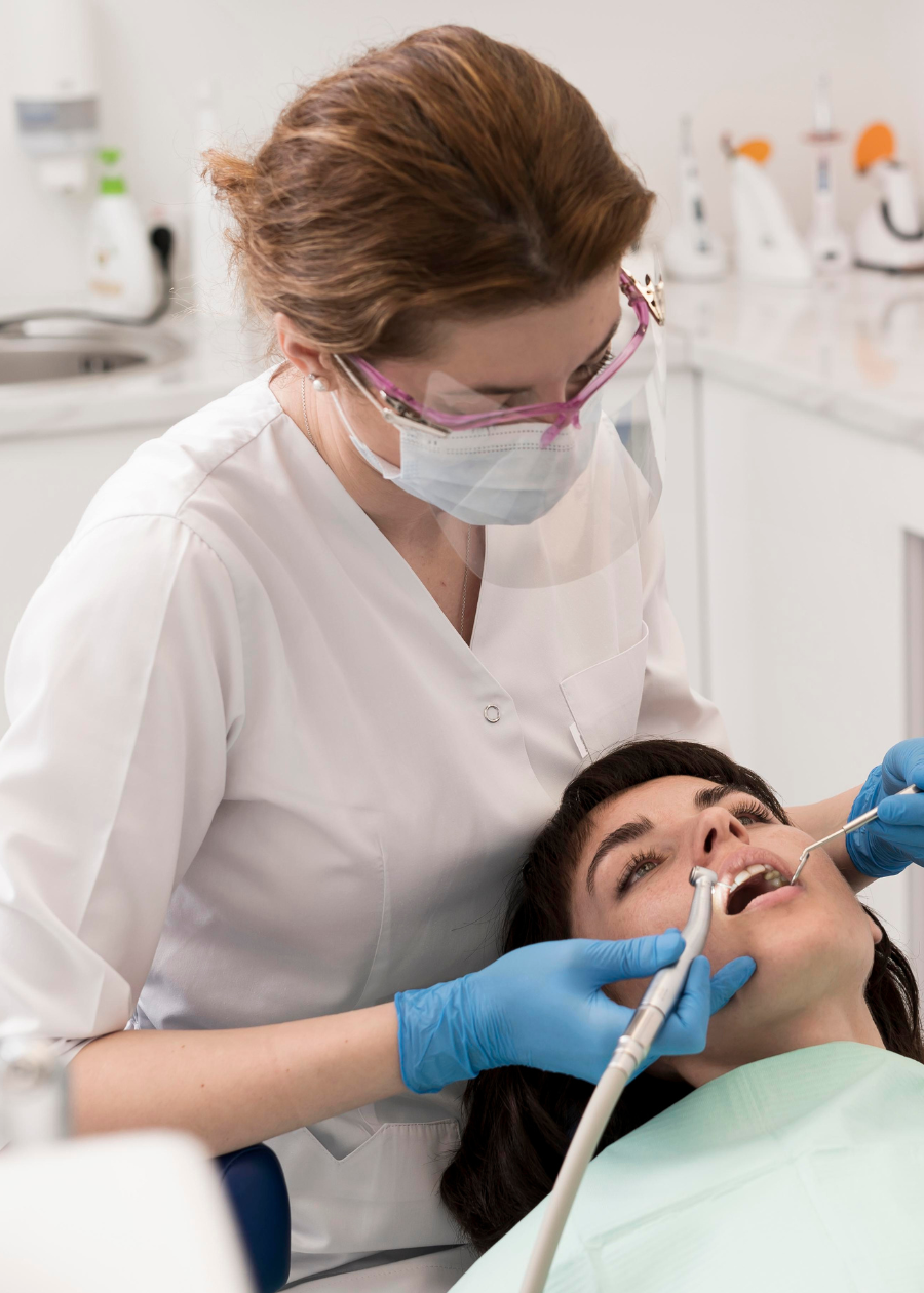 Professional Dental Cleaning And Checkup At A Modern Clinic